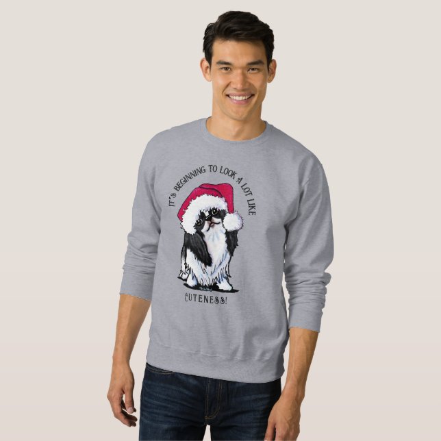 KiniArt Japanese Chin Christmas Sweatshirt (Front Full)