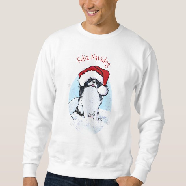 KiniArt Japanese Chin Christmas Sweatshirt (Front)