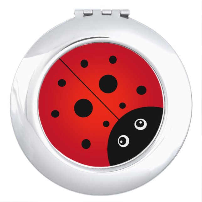 KiniArt Ladybug Button Compact Mirror (Front)