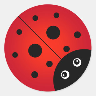 KiniArt Ladybug Classic Round Sticker