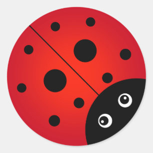 KiniArt Ladybug Classic Round Sticker