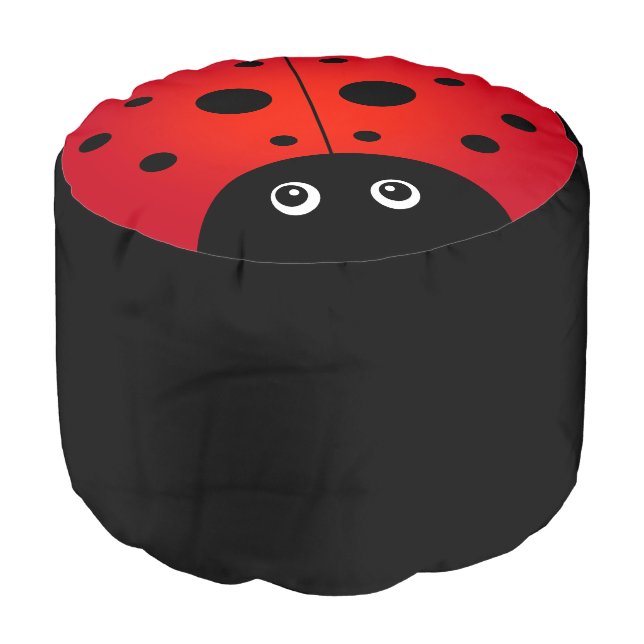 KiniArt Ladybug Pouf (Angled Front)