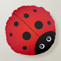 KiniArt Ladybug Round Pillow