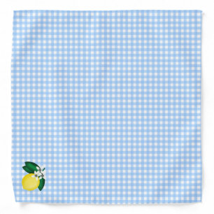 KiniArt Lemon Baby Blue Gingham Bandana