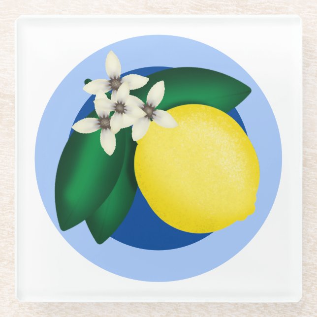 KiniArt Lemon Glass Coaster (Front)