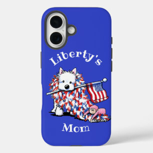 KiniArt Liberty Westie iPhone 16 Case