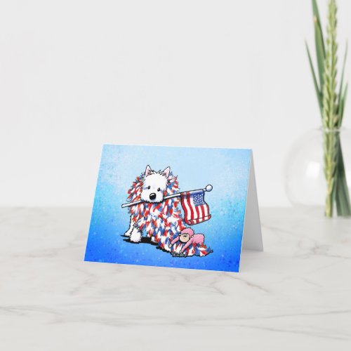 KiniArt Liberty Westie Patriotic Note Card