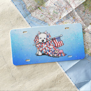 KiniArt Liberty Westie Personalized License Plate