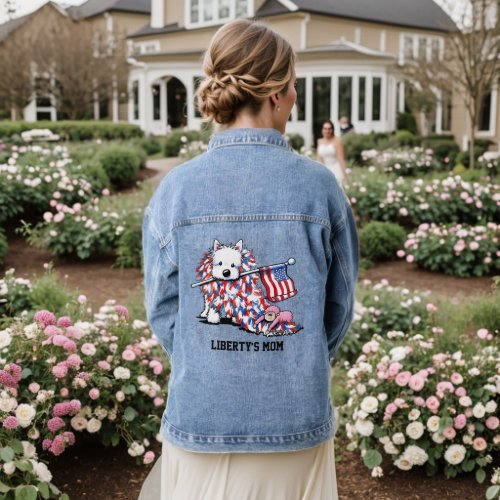 KiniArt Liberty Westie Portrait Denim Jacket