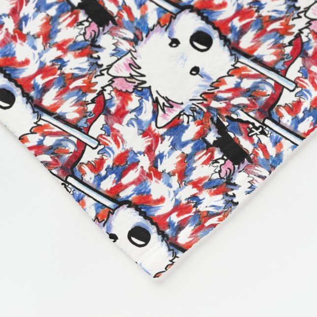 KiniArt Liberty Westie Portrait Fleece Blanket (Corner)