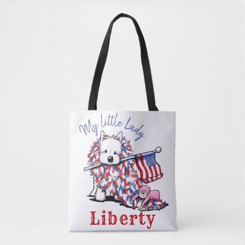 KiniArt Liberty Westie Portrait Tote Bag