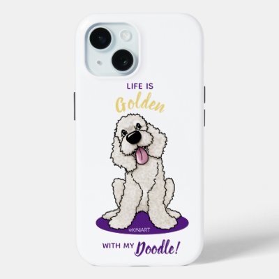 KiniArt Life Is Golden DOODLE iPhone 15 Case
