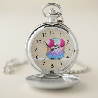 KiniArt Lilac-breasted Roller Pocket Watch