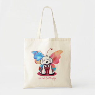 KiniArt Maltese Butterfly Tote Bag