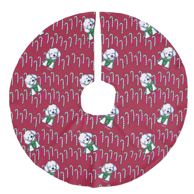 KiniArt Maltese Christmas Tree Skirt (Front)