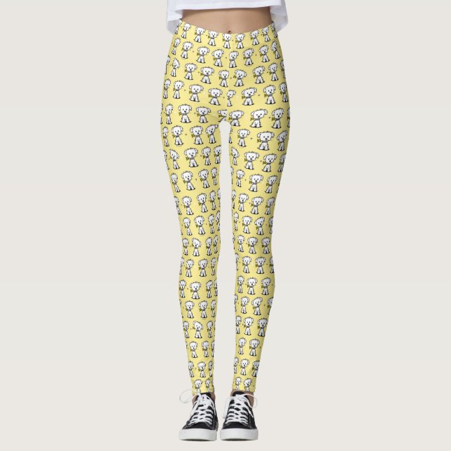 KiniArt Maltese Dog Leggings (Front)