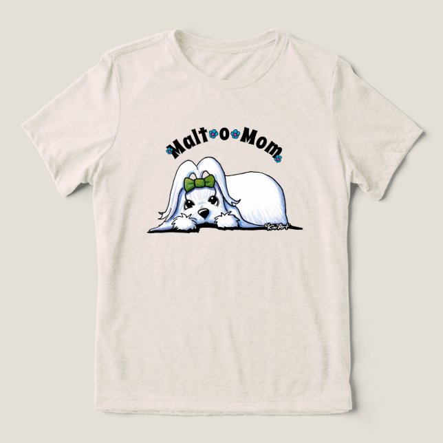 KiniArt Maltese Mom Tri-Blend Shirt (Design Front)