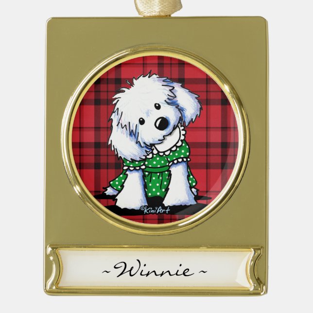 KiniArt Maltese Personalized Ornament (Front)
