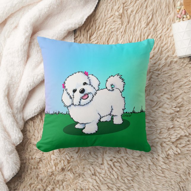 KiniArt Maltese Throw Pillow (Blanket)