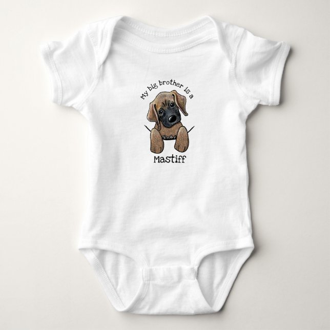 KiniArt Mastiff Puppy Baby Bodysuit (Front)