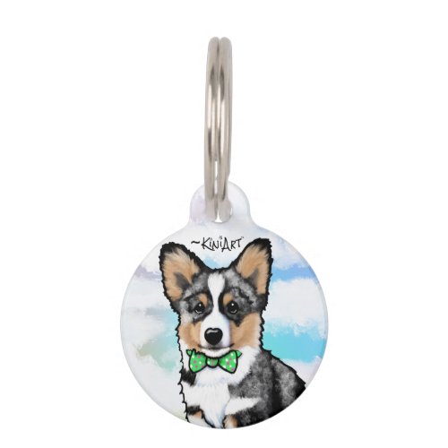 KiniArt Merle Corgi Pet ID Tag