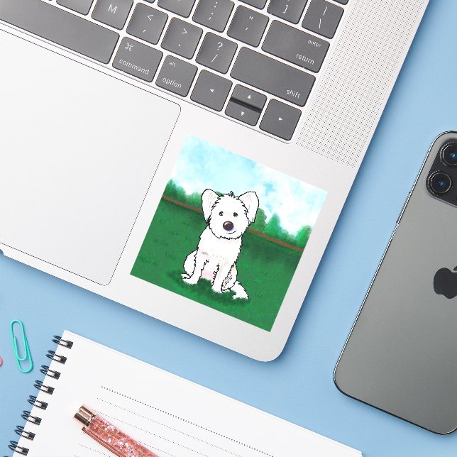 KiniArt Mia Portrait Sticker (Laptop w/ iPhone)