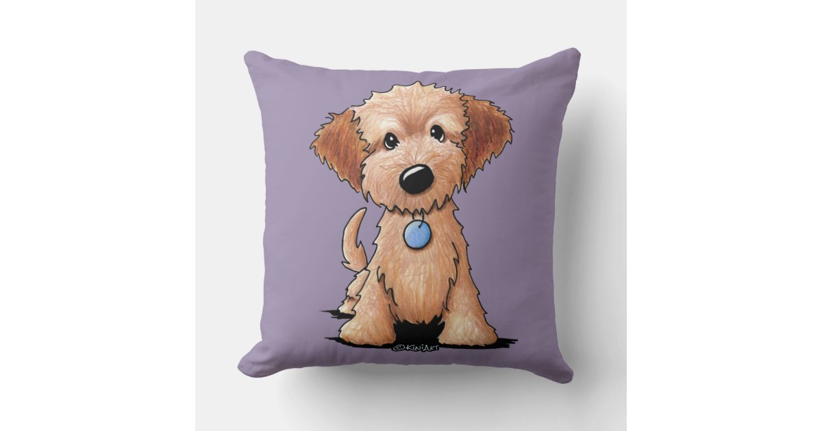 KiniArt Mini Goldendoodle Throw Pillow Zazzle