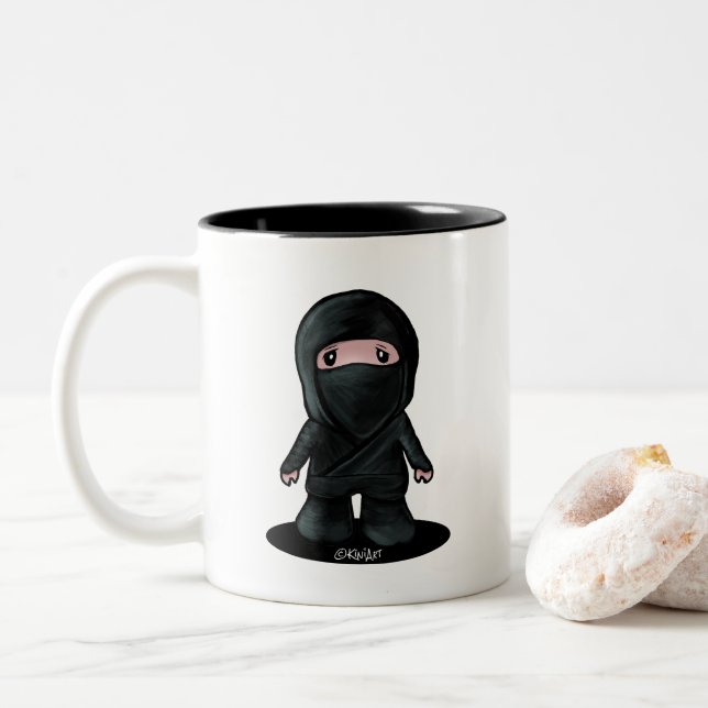 KiniArt Ninja Two-Tone Coffee Mug (With Donut)