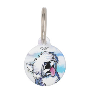 KiniArt Old English Sheepdog Pet ID Tag