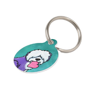 KiniArt Old English Sheepdog Pet ID Tag