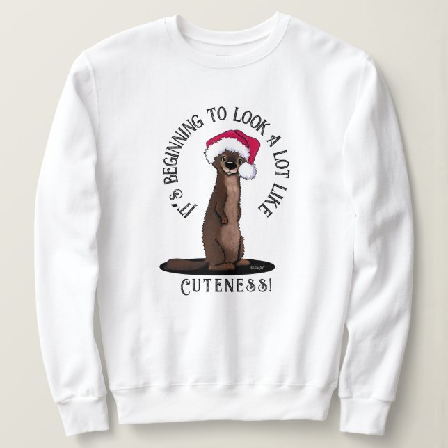 KiniArt Otter Christmas Sweatshirt (Design Front)