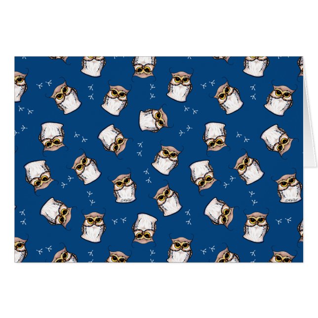 KiniArt Owl Note Card (Front Horizontal)