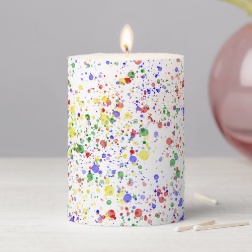 KiniArt Paint Splatter Pillar Candle