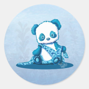 KiniArt Panda Cub Classic Round Sticker
