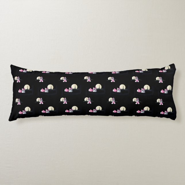 KiniArt Paris Night Olivia Westie Body Pillow (Front)