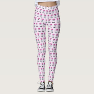 KiniArt Pink Hat Westie Terrier Leggings