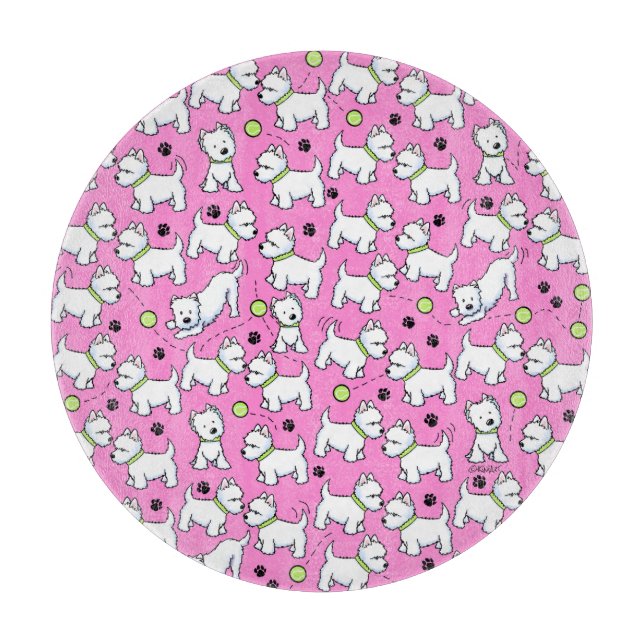 KiniArt Playful Westies  Cutting Board (Front)
