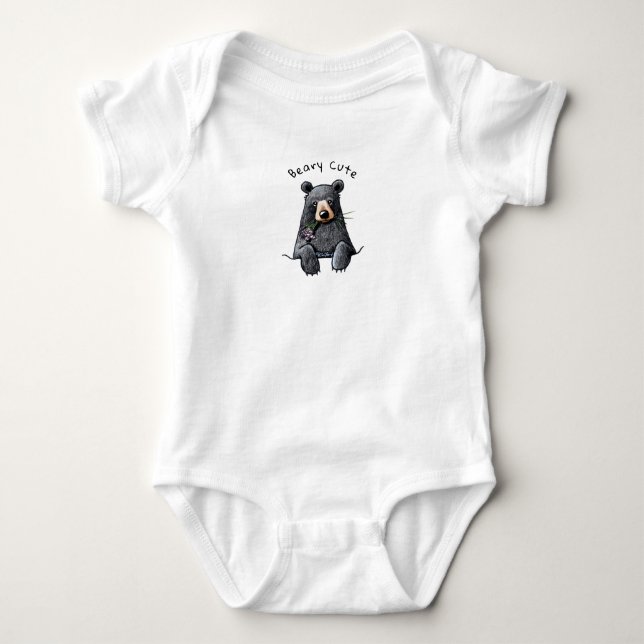 KiniArt Pocket Bear Baby Bodysuit (Front)