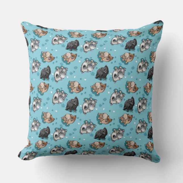 KiniArt Pom Parade Throw Pillow (Front)