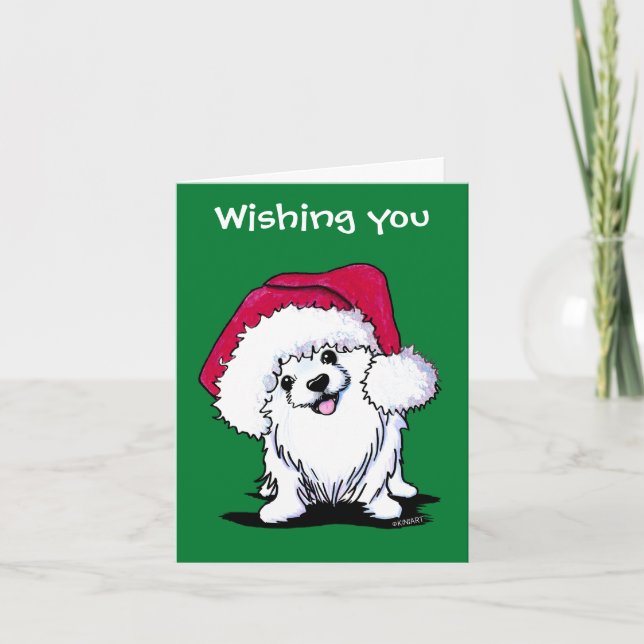 KiniArt Pomeranian Dog Christmas Cards (Front)