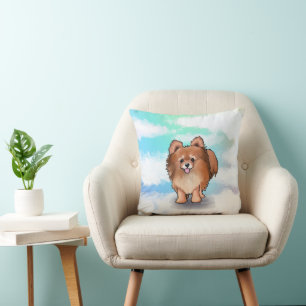 KiniArt Pomeranian Huggable Throw Pillow