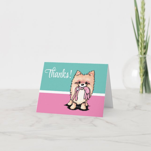 KiniArt Pomeranian Thank You Card (Front)