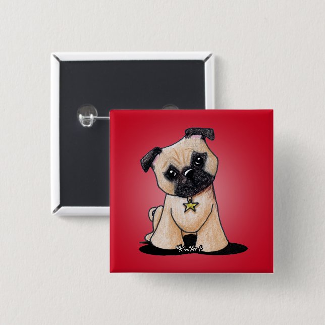 KiniArt Pug Button (Front & Back)