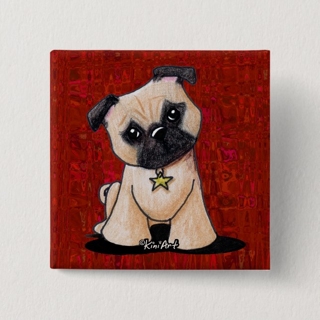 KiniArt Pug Button (Front)