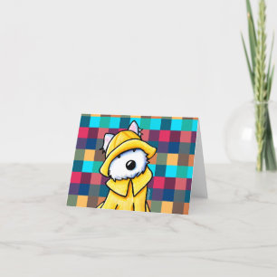 KiniArt Raincoat Westie Letterpress Thank You Card