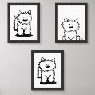 KiniArt Retro Minimalist Westie Print Set