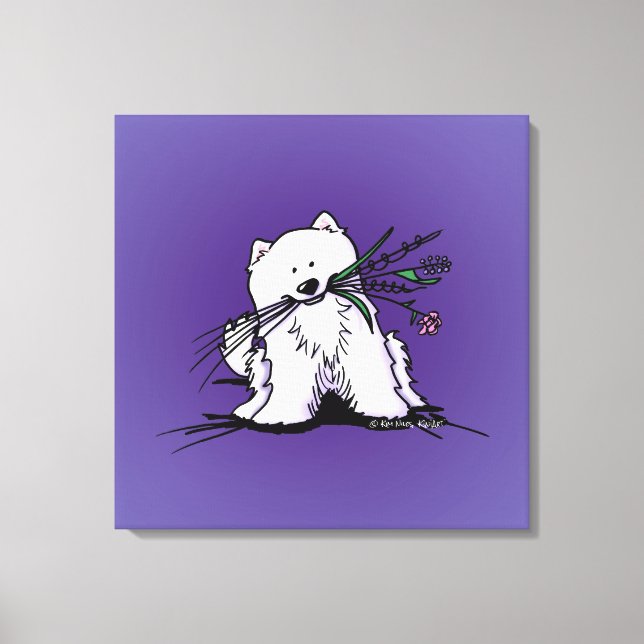 KiniArt Samoyed Charm Canvas Print (Front)