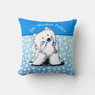 KiniArt Samoyed Doctor Throw Pillow