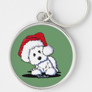 KiniArt Santa Westie Dog Keychain