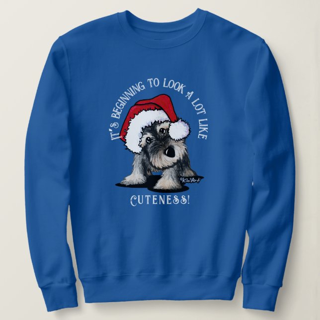 KiniArt Schnauzer Christmas Sweatshirt (Design Front)